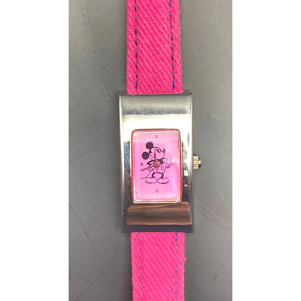 Disney Rectangle Mickey Mouse Women's Watch 19mm - New Battery - Adjustable